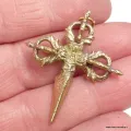 Pendentif tibétain Phurba en laiton + cordon - Colliers tibétains et népalais