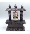 Moulin bouddhiste sur socle bois 22 cm – Dorjé – Népal
