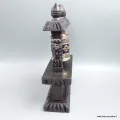 Moulin à prière tibétain sur socle bois symbole dorjés - Moulins à Prières tibétains
