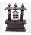 Moulin bouddhiste sur socle bois 22 cm – Dorjé – Népal