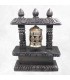 Moulin à prière tibétain sur socle bois – Signes Auspicieux – 22 cm