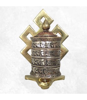 Moulin à prières tibétain laiton – Om Mani Padme Hum – 11,5 cm