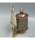 Moulin à prières tibétain laiton – Om Mani Padme Hum – 11,5 cm