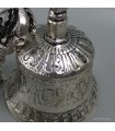 Cloche de méditation tibétaine – Bronze plaqué argent – 13 cm