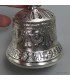 Cloche de méditation tibétaine – Bronze plaqué argent – 13 cm