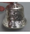 Cloche de méditation tibétaine – Bronze plaqué argent – 13 cm