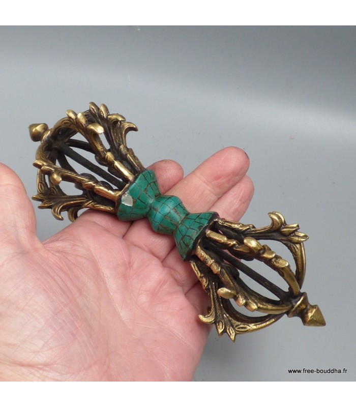 Vajra tibétain 16 cm – Dorjé 8 branches artisanal du Népal