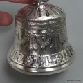 Cloche tibétaine et dorjé plaqué argent 15 cm - Cloche tibétaine et dorjé tibétain