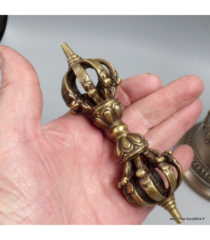 Cloche tibétaine en bronze haute qualité – Artisanat du Népal