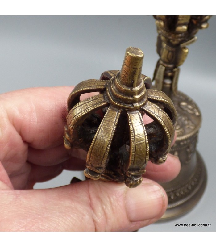 Cloche tibétaine en bronze haute qualité – Artisanat du Népal