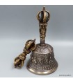 Cloche rituelle bouddhiste en bronze 16 cm, fabrication artisanale Népal