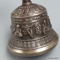 Cloche bouddhiste en bronze 16 cm et son dorjé - Cloche tibétaine et dorjé tibétain