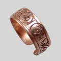 Bague tibétaine en cuivre Signes auspicieux T 52 à 55 - Bagues tibétaines bouddhistes