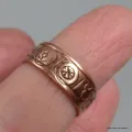 Bague tibétaine en cuivre Signes auspicieux T 52 à 55 - Bagues tibétaines bouddhistes