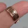 Bague tibétaine en cuivre Signes auspicieux T 52 à 55 - Bagues tibétaines bouddhistes