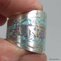 Bague bouddhiste bicolore avec mantra taille 56 à 64 - Bagues tibétaines bouddhistes