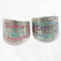 Bague bouddhiste bicolore avec mantra taille 56 à 64 - Bagues tibétaines bouddhistes