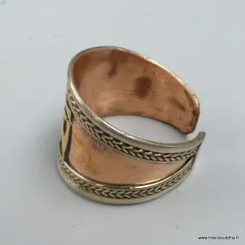 Bague bouddhiste Om cuivre et laiton taille 56 à 64 - Bagues tibétaines bouddhistes