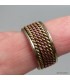 Bague tressée cuivre et laiton – Anneau tibétain ajustable 55 à 62