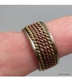 Bague tressée cuivre et laiton – Anneau tibétain ajustable 55 à 62
