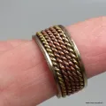 Bague tibétaine deux tons cuivre laiton taille 55 à 62 - Bagues tibétaines bouddhistes