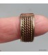 Bague tressée cuivre et laiton – Anneau tibétain ajustable 55 à 62