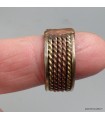 Bague tressée cuivre et laiton – Anneau tibétain ajustable 55 à 62