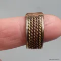 Bague tibétaine deux tons cuivre laiton taille 55 à 62 - Bagues tibétaines bouddhistes