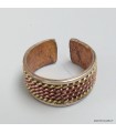 Bague tressée cuivre et laiton – Anneau tibétain ajustable 55 à 62