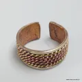 Bague tibétaine deux tons cuivre laiton taille 55 à 62 - Bagues tibétaines bouddhistes
