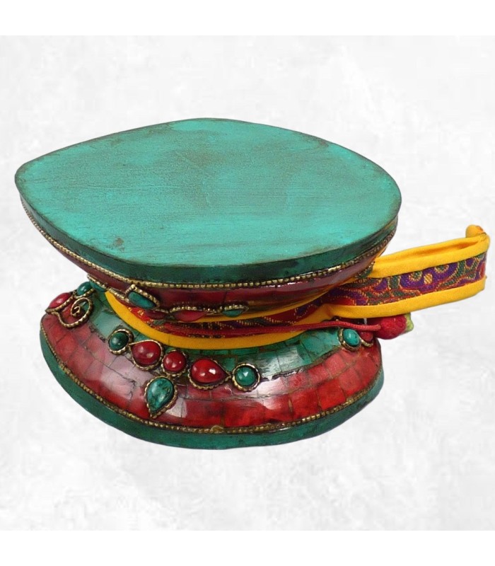 Damaru bouddhiste authentique 11,5 cm, Pierres naturelles & fantaisie