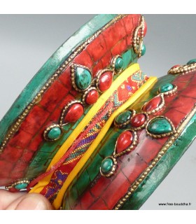 Damaru bouddhiste authentique 11,5 cm, Pierres naturelles & fantaisie