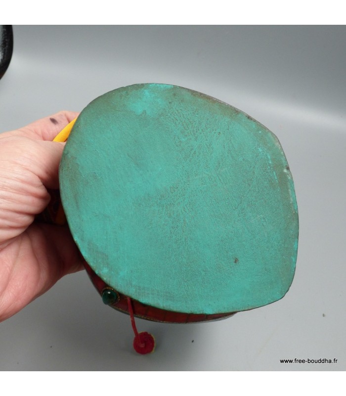 Damaru bouddhiste authentique 11,5 cm, Pierres naturelles & fantaisie