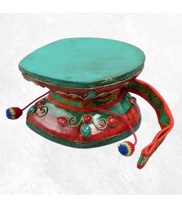 Damaru tibétain authentique 11,5 cm – Pierres naturelles & fantaisie