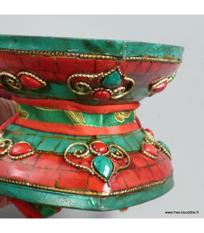 Damaru tibétain authentique 11,5 cm – Pierres naturelles & fantaisie