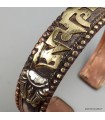 Bracelet bouddhiste mantra de Chenrezi, Dorjé en laiton,  Népal