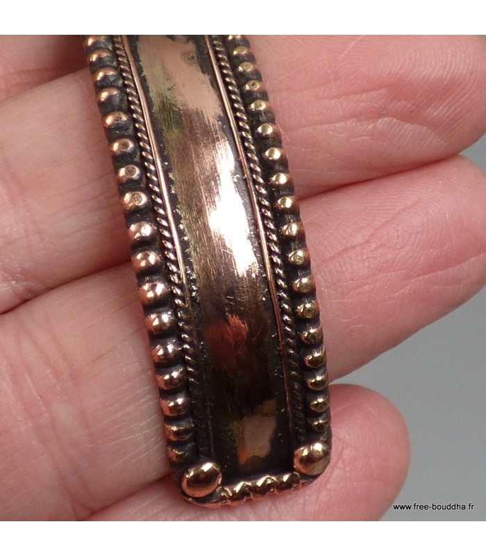 Bracelet bouddhiste mantra de Chenrezi, Dorjé en laiton,  Népal