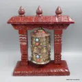 Moulin à prières de table 22,5 cm, bois et cuivre - Moulins à Prières tibétains
