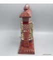 Moulin à prières bouddhiste de table, 22,5 cm bois et cuivre - Népal