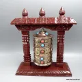 Moulin à prières de table 22,5 cm, cuivre et Dorjés - Moulins à Prières tibétains