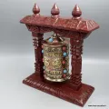 Moulin à prières de table 22,5 cm, cuivre et Dorjés - Moulins à Prières tibétains