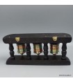 Ensemble 3 moulins à prières muraux 21 cm – Cuivre et bois népalais