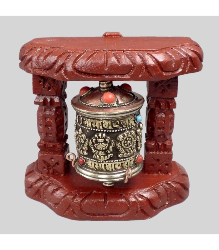 moulin a priere tibetain artisanal