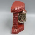 Moulin à prières avec signes auspicieux bois clair 12 cm - Moulins à Prières tibétains