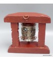 Moulin à prières tibétain bois clair 12 cm – Artisanat Népal