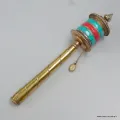 Roue de prières bouddhiste à main 17 cm métal et pierres - Moulins à Prières tibétains