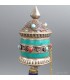 Moulin à prières tibétain 20 cm métal turquoise – Roue de prières