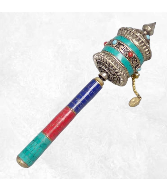 moulin priere tibetain main