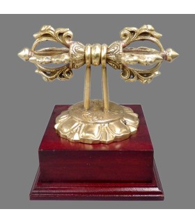 dorjé vajra tibétain sur socle bois