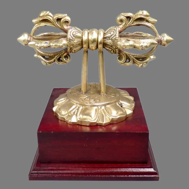 Dorjé tibétain pour offrande aux lamas, sur socle - Dordjé, double dorjé (sans cloche)